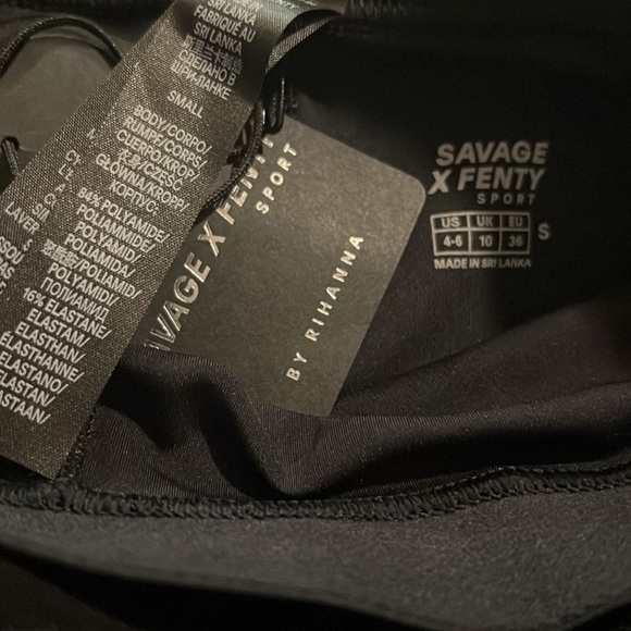 Savage X Fenty Black Ruche Hour High-Wasted Mesh Legging Pant Size Small Nwt - Picture 8 of 8